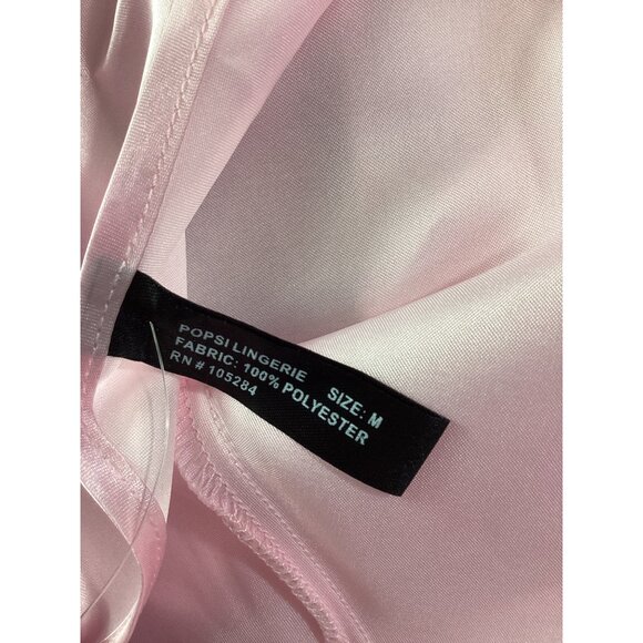 Pink Satin & Lace Chemise Nightgown*Med**Sissy*Femboy*Adj Straps*Bow Accent*NWT - Picture 9 of 9